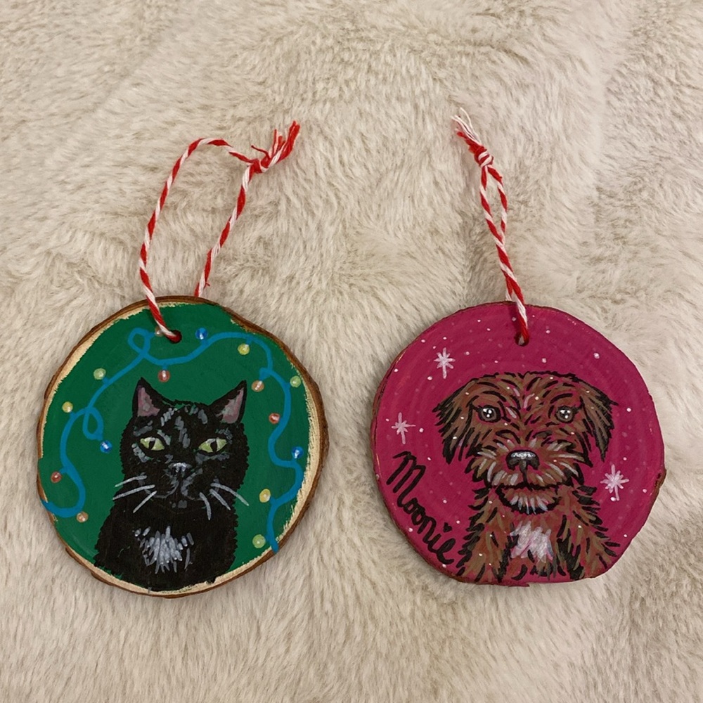 Custom Hand Painted Pet Ornaments - 1/$30 or 2/$45 - 3-4in